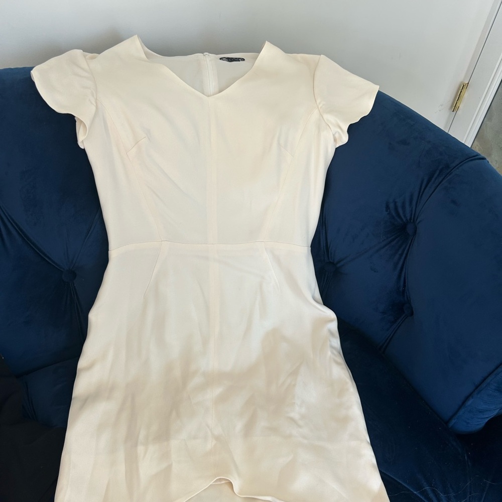 Silk Theory Ivory Short Sleeve Mini Dress